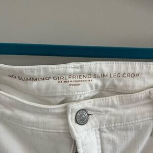 Chico's White Girlfriend Slim Leg Crop Jeans